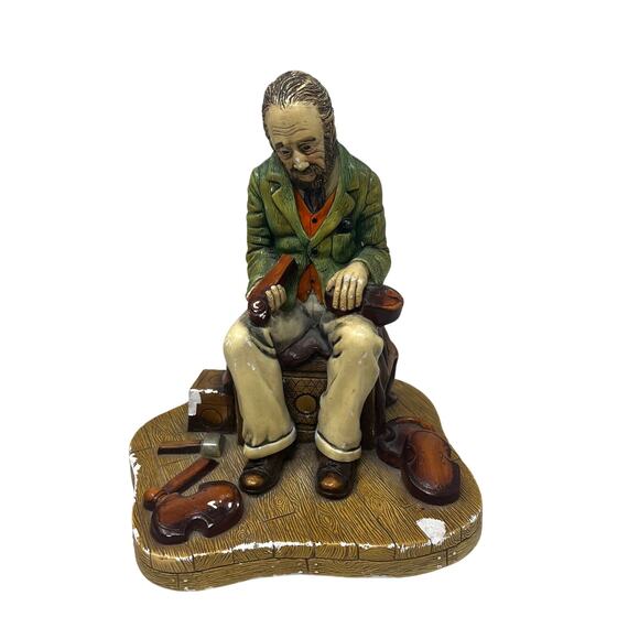 Vintage 1976 Naturecraft "Violin Maker" No. 861 Hand Painted Stoneware Sculpture - Picture 12 of 14